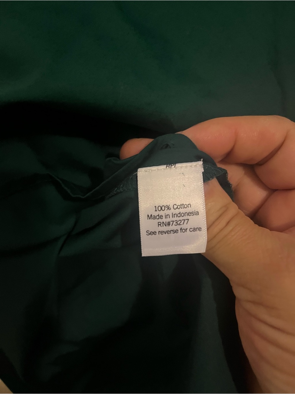 Nine West Deep Green Button-Front Puff Sleeve Blouse - Picture 5 of 5